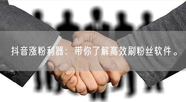 抖音涨粉利器：带你了解高效刷粉丝软件。