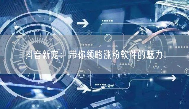 抖音新宠：带你领略涨粉软件的魅力！