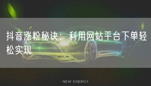 抖音涨粉秘诀：利用网站平台下单轻松实现