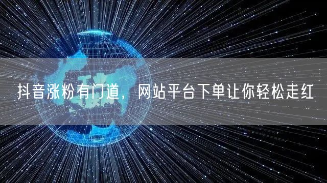 抖音涨粉有门道，网站平台下单让你轻松走红