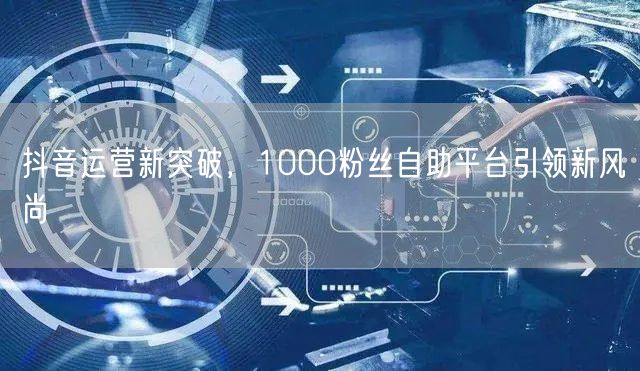 抖音运营新突破，1000粉丝自助平台引领新风尚