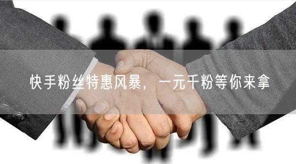 快手粉丝特惠风暴，一元千粉等你来拿