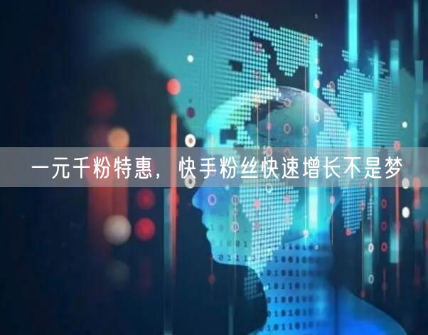 一元千粉特惠，快手粉丝快速增长不是梦