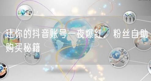 让你的抖音账号一夜爆红，粉丝自助购买秘籍