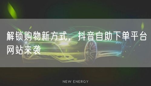 解锁购物新方式，抖音自助下单平台网站来袭