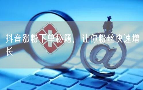 抖音涨粉下单秘籍，让你粉丝快速增长