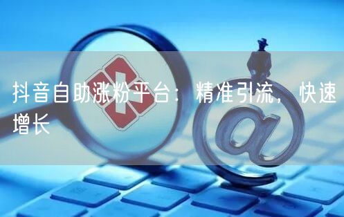 抖音自助涨粉平台：精准引流，快速增长
