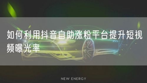 如何利用抖音自助涨粉平台提升短视频曝光率
