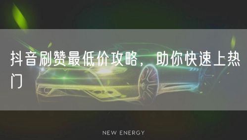 抖音刷赞最低价攻略，助你快速上热门