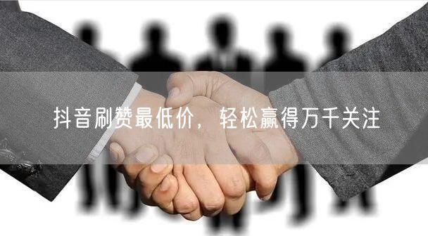 抖音刷赞最低价，轻松赢得万千关注