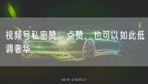 视频号私密赞：点赞，也可以如此低调奢华