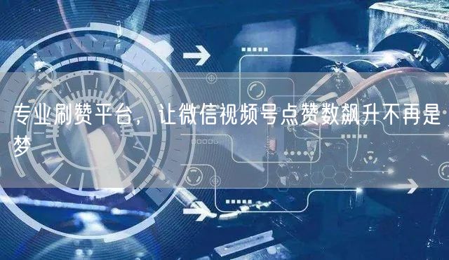 专业刷赞平台，让微信视频号点赞数飙升不再是梦