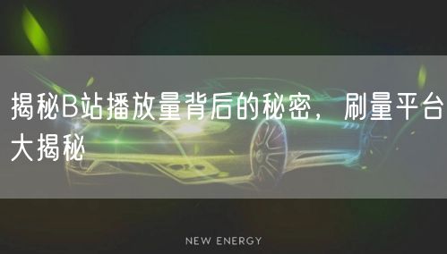揭秘B站播放量背后的秘密，刷量平台大揭秘