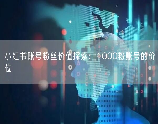 小红书账号粉丝价值探索：1000粉账号的价位