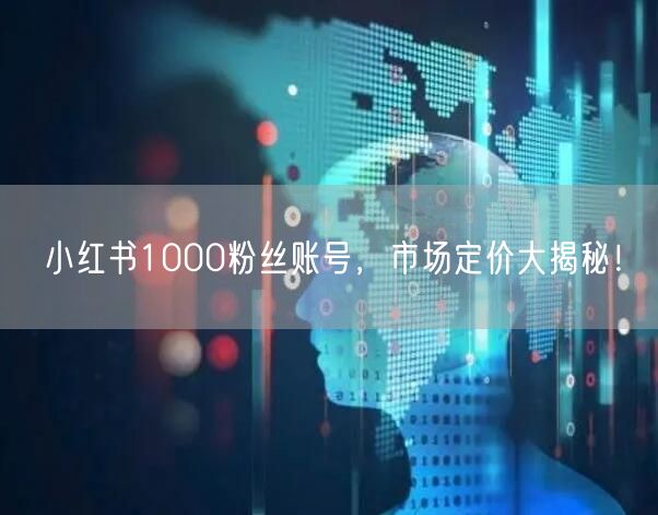 小红书1000粉丝账号，市场定价大揭秘！