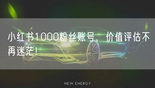 小红书1000粉丝账号，价值评估不再迷茫！
