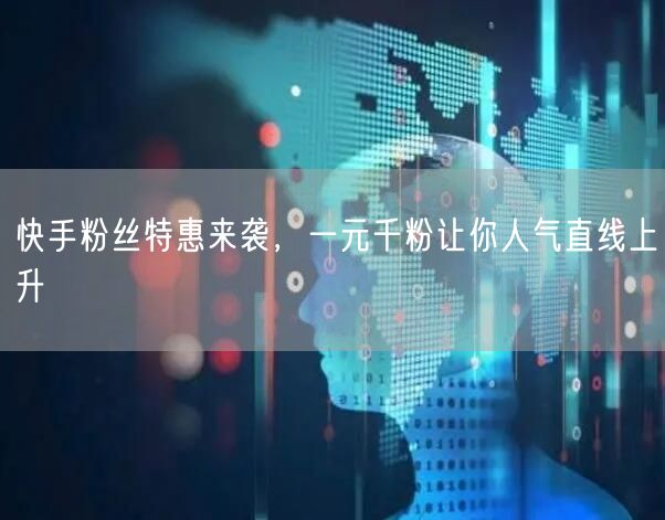 快手粉丝特惠来袭，一元千粉让你人气直线上升