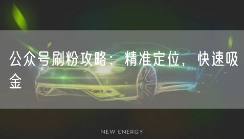 公众号刷粉攻略：精准定位，快速吸金
