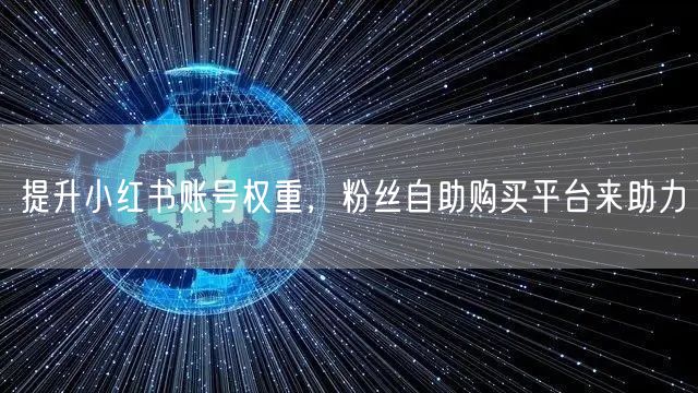提升小红书账号权重，粉丝自助购买平台来助力
